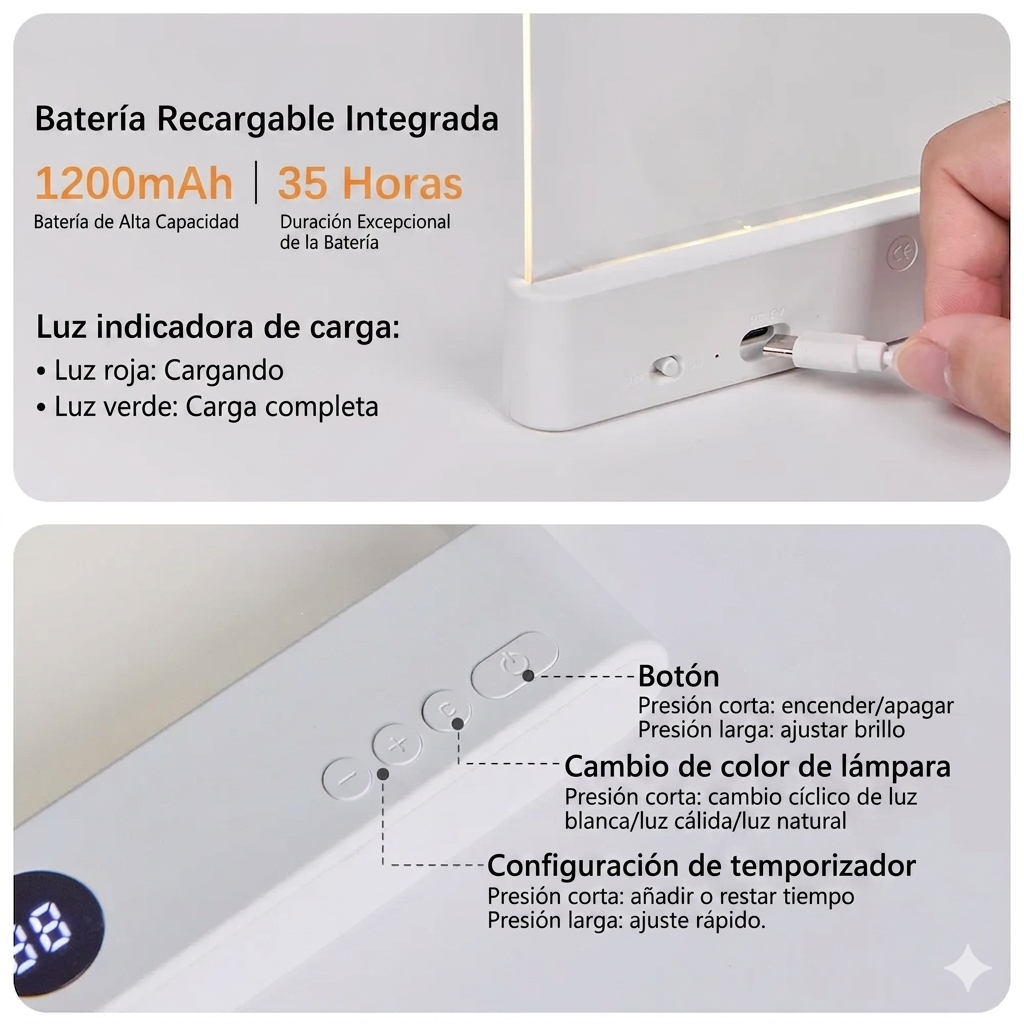 LumiPage - Panel de Lectura LED Premium con Pantalla Digital